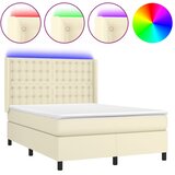  box spring s madracem LED krem 140x190cm od umjetne kože | shoptok.hr