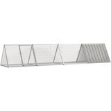 vidaXL Kletka za zajce siva 403,5x80,5x71 cm pocinkano jeklo | Shoptok.si
