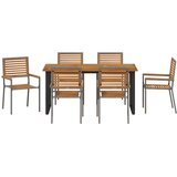 Vrtni set za objed 7 kom. Siva Čvrsto drvo akacije | shoptok.hr