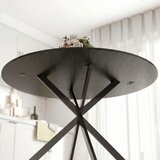  Okrugli blagovaonski stol za 4 osobe kuhinjski stol u industrijskom stilu s čeličnim nogama za blagovaonicu kuhinju crni | shoptok.hr