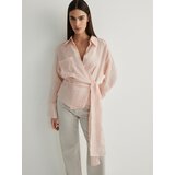 Reserved - Bluza na vezanje i preklop sprijeda - pastelnoružičasto | shoptok.hr