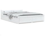 Maison Chic posteljni okvir - dvoposteljna postelja - zakonska postelja s predali bel 120x200 cm-J14926, (21775037) | Shoptok.si