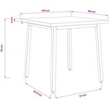  60 x 55 x 75 cm Čvrsto drvo akacije Tamno smeđa i crna | shoptok.hr