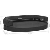 vidaXL ergonomski madrac za pse 75 x 53 cm izgled platna crni | shoptok.hr