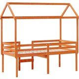  Visoki krevet s krovom voštano smeđi 80x200 cm masivna borovina | shoptok.hr