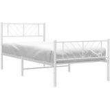  Metalni okvir kreveta uzglavlje i podnožje bijeli 100x190 cm | shoptok.hr