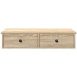 vidaXL Stenska polica s predali sonoma hrast 80x34x17 cm inž. les | Shoptok.si