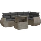 Maison Chic Seti vrtnega pohištva - Vrtna garnitura - Vrtni pohištvo set 6-delna z blazinami siv poli ratan, (21808768) | Shoptok.si