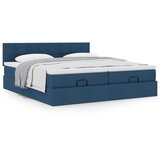 vidaXL Otomanski posteljni okvir z vzmetnicami moder 180x200 cm blago Cene