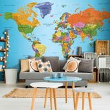  Samoljepljiva foto tapeta - World Map: Colourful Geography 147x105 Cijene