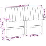 vidaXL Tapecirano vzglavje Svetlo siva 140 cm Masivno borovo les | Shoptok.si