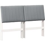 vidaXL tapecirano vzglavje svetlo siva 140 cm masivno borovo les | Shoptok.si