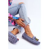 Boto Suede Loafers With Bow And Fringes Blue Dorine | ePonuda.com