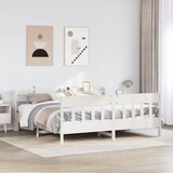  Okvir kreveta bez madraca bijeli 200x200 cm od masivne borovine | shoptok.hr