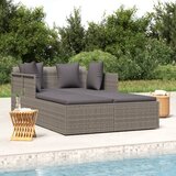vidaXL Ležalnik z blazino siv 182x118x63 cm poli ratan Cene