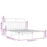  Metalni okvir za krevet s uzglavljem crni 140x190 cm | shoptok.hr