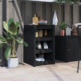 vidaXL Zunanja kuhinjska omarica črna 55x55x92 cm trdna borovina Cene