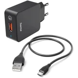 set, micro usb , 19,5W, 1,5m crni