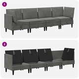  Komplet pohištva za dnevno sobo 4 pcs Temno siva Žamet, (5000283105) | Shoptok.si