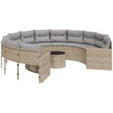  Vrtna sofa sa stolom i jastucima okrugla bež od poliratana | shoptok.hr
