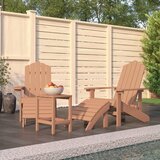  Vrtne stolice Adirondack s osloncem za noge i stolom HDPE smeđe | Eponuda.com