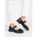 GOODIN Black women's shoes on a flat sole with a metallic application Cijene