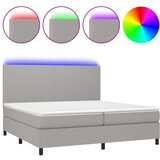 The Living Store Box spring postelja z vzmetnico LED sv. siva 200x200 cm blago - Box Spring Postelja, (21519707) | Shoptok.si