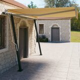 vidaXL Automatska tenda na uvlačenje sa stupovima 4 x 3 m žuto-bijela Cijene