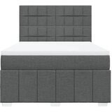  Krevet s oprugama i madracem tamnosivi 140x190 cm od tkanine | shoptok.hr