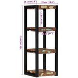 vidaXL Zidna polica, višebojna 35x35x100 cm puno drvo, obrađeno | shoptok.hr