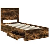  Okvir za krevet s uzglavljem Dimljeni hrast 100 x 200 cm | shoptok.hr