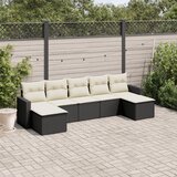  7-dijelni set vrtnih sofa od poliratana s jastucima crni | shoptok.hr