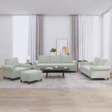 vidaXL 4-dijelni set sofa s jastucima svjetlosivi baršunasti | shoptok.hr