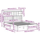 vidaXL Krevet s regalom za knjige bez madraca 140x200 cm od borovine | shoptok.hr