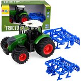  Agricultural Farm Tractor With Cultivator Tillage Unit Green 1:24 | Shoptok.si