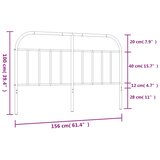  Metalno zamjensko uzglavlje crno 150 cm | shoptok.hr