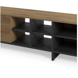 Marckeric Črna/v naravni barvi TV omarica v hrastovem dekorju 230x44x36 cm Cequoia – | Shoptok.si