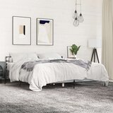  Posteljni okvir siva sonoma 200x200 cm inž. les in kovina | Shoptok.si