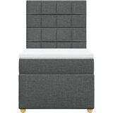 vidaXL Okvir kreveta s oprugama i madrac tamnosivi 80x200cm od tkanine | shoptok.hr