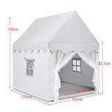  Dječja igračka kućica s okvirom od punog drva i pamučnom madrac, dimenzije 120 x 105 x 140 cm, siva. | shoptok.hr