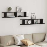  Zidne police 2 kom. Crni hrast 105x18x20 cm Konstruirano drvo | Shoptok.si