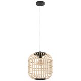 Eglo Bordesley viseća lampa E27, Ø35 cm, crna/prirodni bambus, 43216 | shoptok.hr