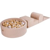 MeowBaby penasto igrišče s 3 prvkami in bazenom, 30 cm, smetanova, 200 žogic: Bela/bež, (20739884) | Shoptok.si