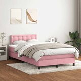 Box Spring krevet s madracem i LED ružičasti 120x220 cm samt | shoptok.hr