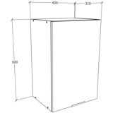 MID.YOU Kuhinjska Zgornja Omarica Fasola, Bela, Š 40cm | Shoptok.si