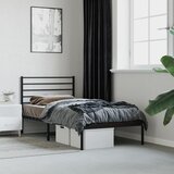 vidaXL Metalni okvir za krevet s uzglavljem crni 100x200 cm Cijene