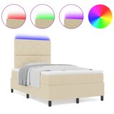 Box Spring Krevet s Madracem &amp LED Bež 120x200 cm Tkanina | shoptok.hr