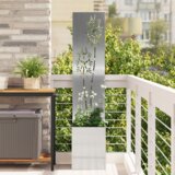 vidaXL Vrtni Sadič s Dekorativnom Pločom Srebrna 32 x 140 cm | shoptok.hr