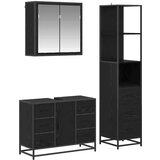 vidaXL Komplet pohištva za kopalnico 3 pcs Črni hrast 80 x 33 x 60 cm | Shoptok.si