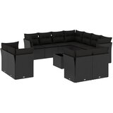  12-dijelni set vrtnih sofa od poliratana s jastucima crni | shoptok.hr